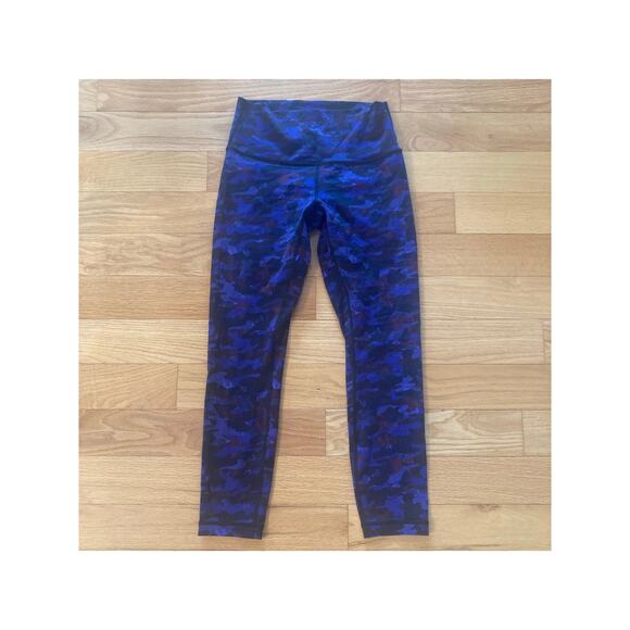 Lululemon Wunder Under 7/8 Leggings Hounds Camo Emperor Purple Black 6 - Picture 2 of 8